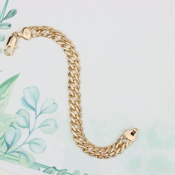 "Elegant Gold Plated Rose Gold Chain Link Bracelet for Women, XPBL1087 - Picture 4 of 12